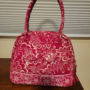 EUC Vera Bradley Bowler Bag in Pretty Pink and White